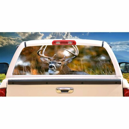 ENTRETENIMIENTO Deer 2 Rear Window Graphic Back Truck SUV View Thru Vinyl Car Decal EN2678461